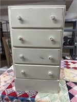 Vintage 4 Drawer mini chest 29” x 16” x 10”