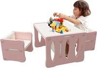 BanaSuper Kid's Table and 2 Chairs Set Plastic