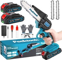 Peektook 6-Inch Chainsaw  2 Batteries  Blue