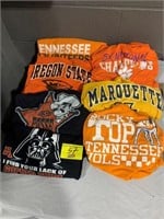 GROUP OF MEN'S COLLEGE SPORTS THEMED T-SHIRTS