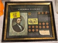 FRAMED MEMORIAL TO LINCOLN PENNY COLLECTION