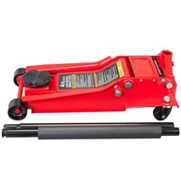 Red 4-Ton Steel Manual Hydraulic Floor Jack