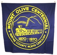 2 36" x 36" Mt. Olive,N.C.cloth Centennial banners