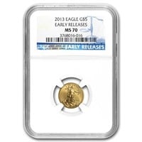 2013 1/10oz American Gold Eagle Ms70 Early Release