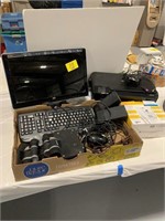 HP MONITOR & PRINTER, KEYBOARD, CORDS, DIGITAL