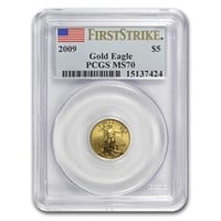 2009 1/10oz American Gold Eagle Ms70 Firststrike
