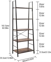 HOMEFORT Ladder Shelf, 5-Tier Bookshelf
