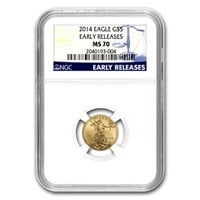 2014 1/10oz American Gold Eagle Ms70 Early