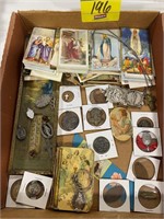 FLAT OF ANTIQUE RELIGIOUS COLLECTIBLES