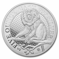 2023 St. Helena 5oz Silver £5 Cash Series: Macaque
