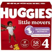 Little Movers Baby Diapers, Size 4 (22-37 lbs),