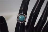 Morenci Mine Turquoise Ring  Sz 6-1/4