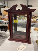 GLASS FRONT CABINET (NEEDS SHELVES)
