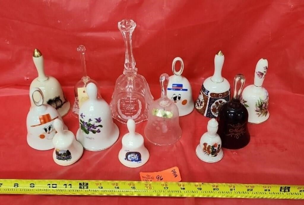 Assorted glass decorative bells