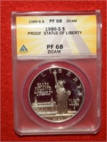 1986-S Statue of Liberty Silver Dollar  PF68  DCAM