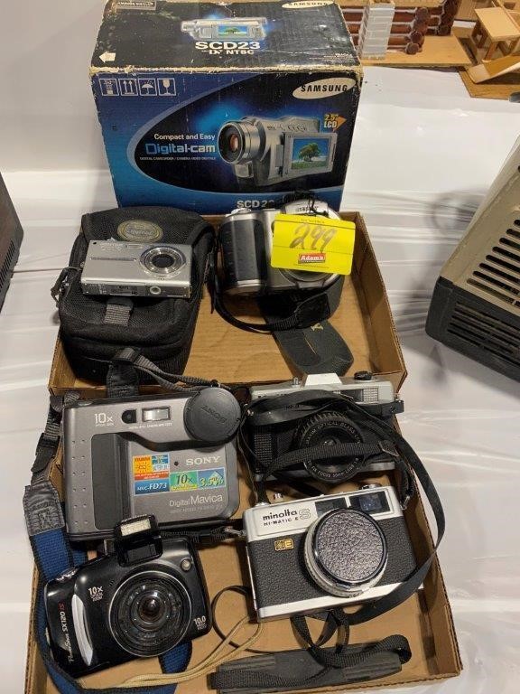 GROUP OF UNTESTED VIDEO & DIGITAL CAMERAS OF ALL