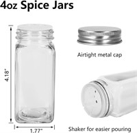 36 Pack 4oz Glass Spice Jars,120ml Square