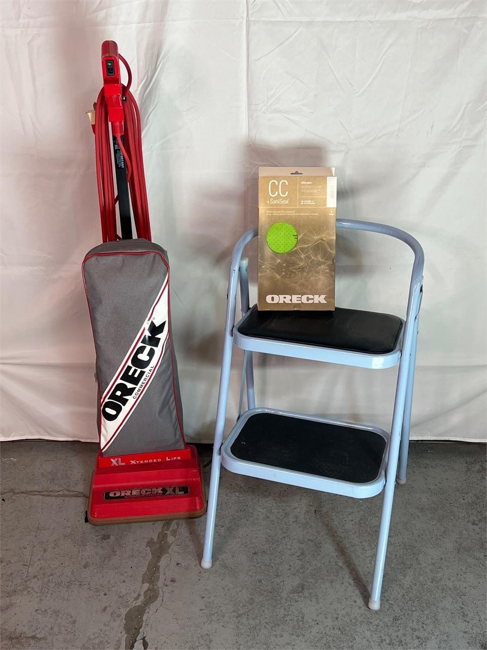 Oreck Vacuum, Vacuum Bags, & Step Ladder