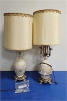 Vintage Lamps - 14"x14"x36". 1 lamp needs repairs