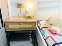 RAODIK Walnut Colored Bedside Table