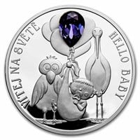 2023 Niue 1 Oz Silver Pf Crystal Coin: Hello Baby