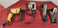Stanley Planers, 1/2" Hammer Drill - turns on,