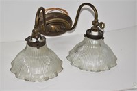 Antique Victorian Ruffled Glass Vanity Wall Light