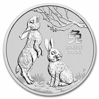 2023 5 Oz Silver Lunar Rabbit Bu Series Iii