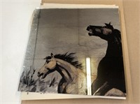 Set of 6 Mirrored Horse Mural
