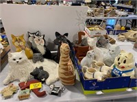 LARGE GROUP OF CAT THEMED COLLECTIBLES OF ALL