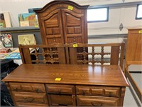 3 PIECE BEDROOM SET - HEADBOARD, DRESSER, ARMOIRE