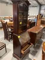 79" TALL WOODEN SECRETARY - INSIDE DOES HAVE CAT