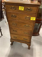44" TALL CLAWFOOT CHEST OF DRAWERS - DOES HAVE