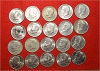 (20) Kennedy Half Dollars 1971D to 1980D Mix