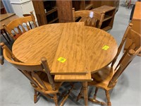 53" LONG WOODEN KITCHEN TABLE & 4 MATCHING