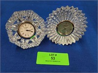 Pair Waterford Marquis Crystal Desk Clocks