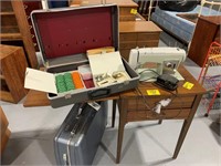 SEARS KENMORE SEWING MACHINE IN WOODEN CABINET,