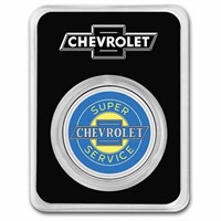 Chevrolet Service Neon Sign 1 Oz Colorized Silver