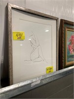 FRAMED NUDE DRAWING