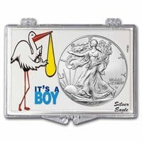 2023 1 Oz Silver Eagle It's A Boy! Stork Card