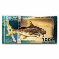 2021 Tanzania 1/1000 Oz Gold Catfish Foil Note