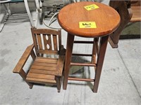 BAR STOOL, KIDS ROCKING CHAIR