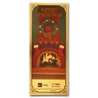 1/10 Gram Gold Aurum Christmas Fireplace Note 24k