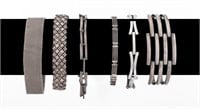 Modernist Silver Chain Link Bracelets, 6