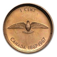 1967 Canada Copper Cent Flying Dove Bu/prooflike
