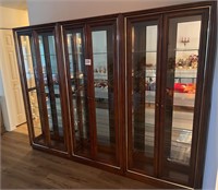 Large 3 Piece Wood Display Glass Shelfs