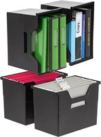 IRIS USA Large Portable Desktop File Box with Oped