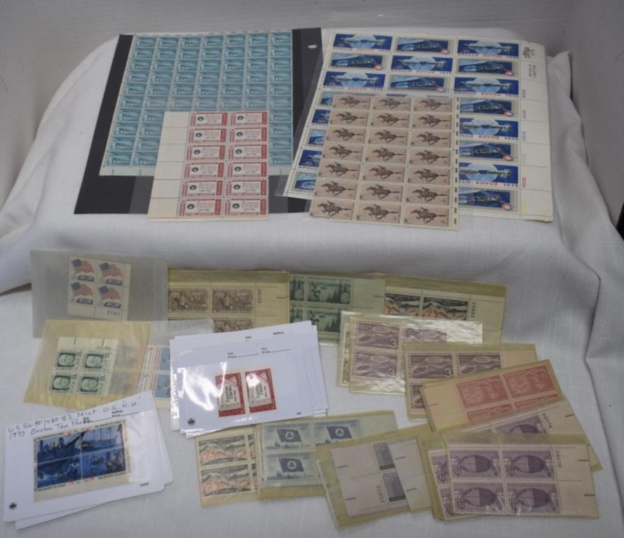 Plate Blocks, Sheets of Unused Stamps
