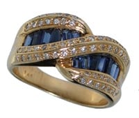 18kt Gold Natural 2.00 ct Sapphire & Diamond Ring