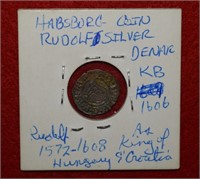 Ancient 1606 Habsburg Hungary Silver Denar